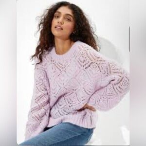 AE Pointelle Cree neck sweater